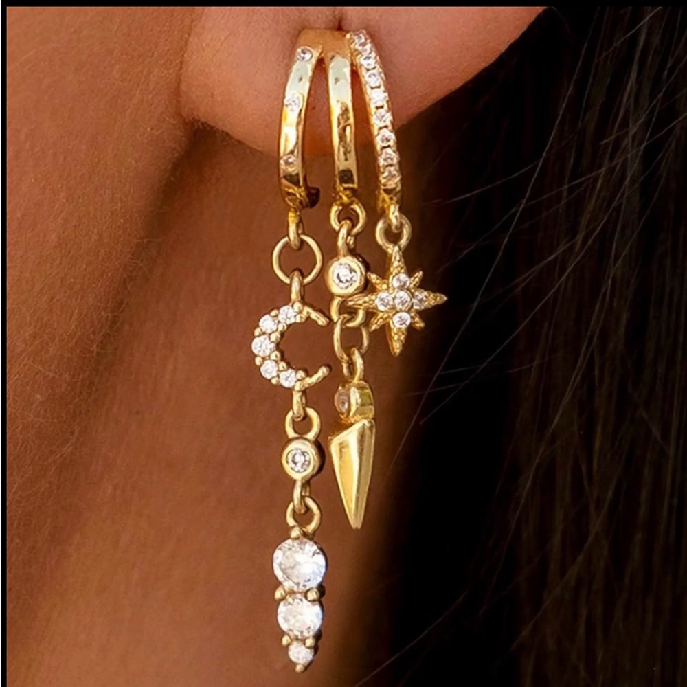 Amazon Gold Charm Dangle Earrings